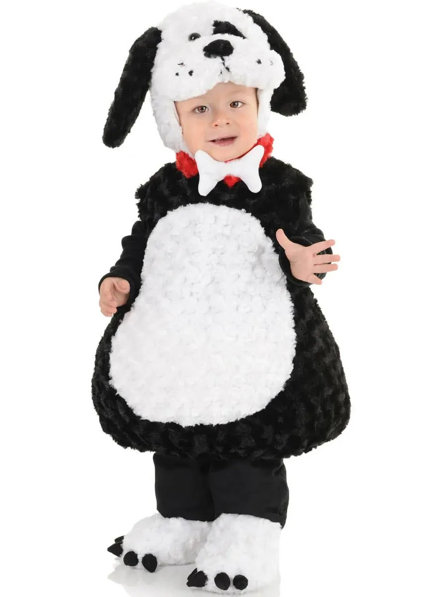 Plush Black and White Kids Puppy Dog Belly Baby Costume