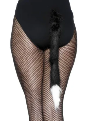 Plush Black And White Novelty Cat's Tail