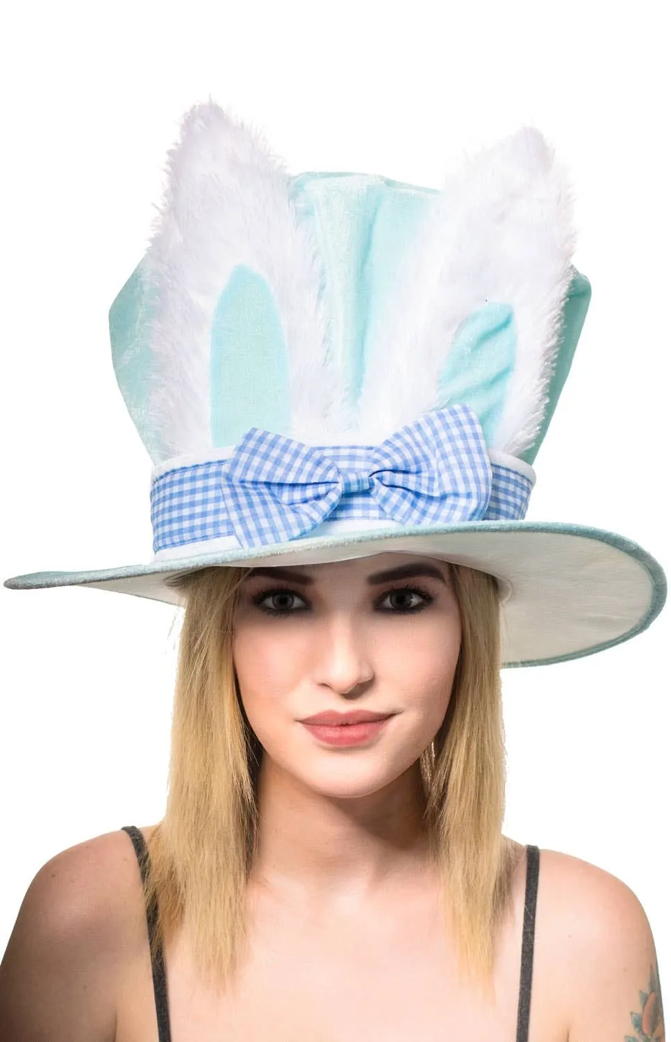 Plush Blue Easter Top Hat With Bunny Ears