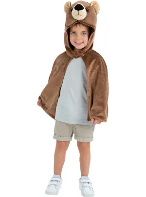 Plush Brown Bear Kids Hooded Costume Cape
