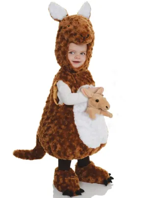 Plush Brown Kids Big Belly Kangaroo Costume