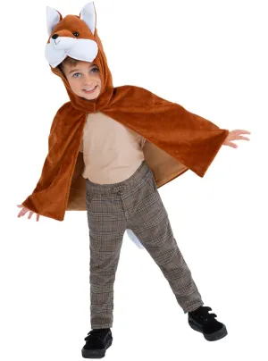 Plush Fox Boys Hooded Animal Costume Cape