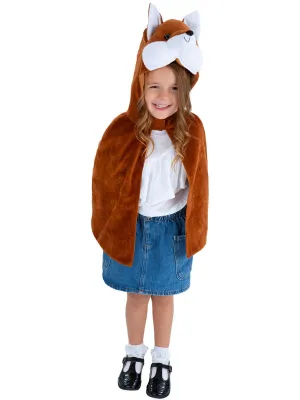 Plush Fox Girls Hooded Animal Costume Cape