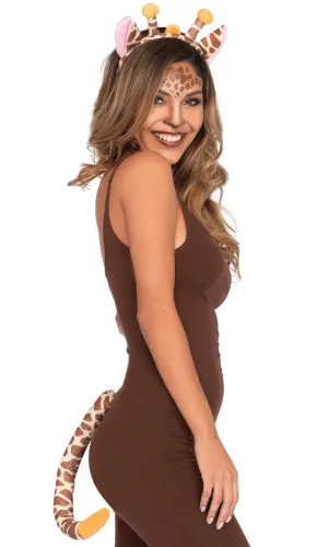 Plush Giraffe Headband and Tail Accessory Set