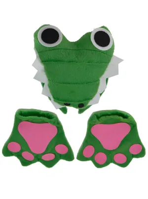 Plush Green Crocodile Kids Costume Accessory Set