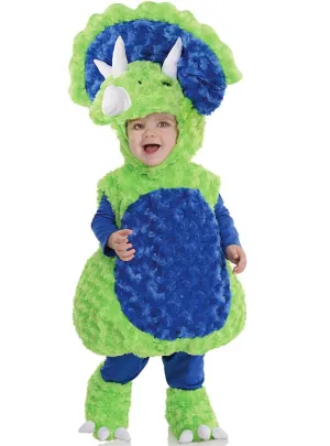 Plush Green Kids Triceratops Dinosaur Costume