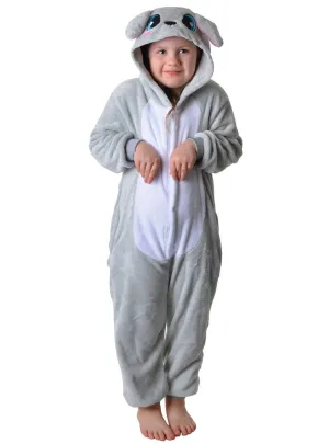Plush Grey Bunny Rabbit Kids Costume Onesie
