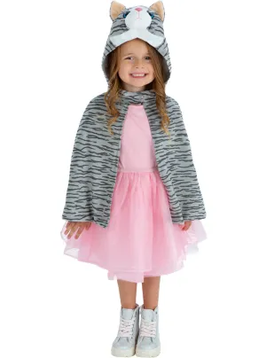 Plush Kitten Girls Hooded Animal Costume Cape