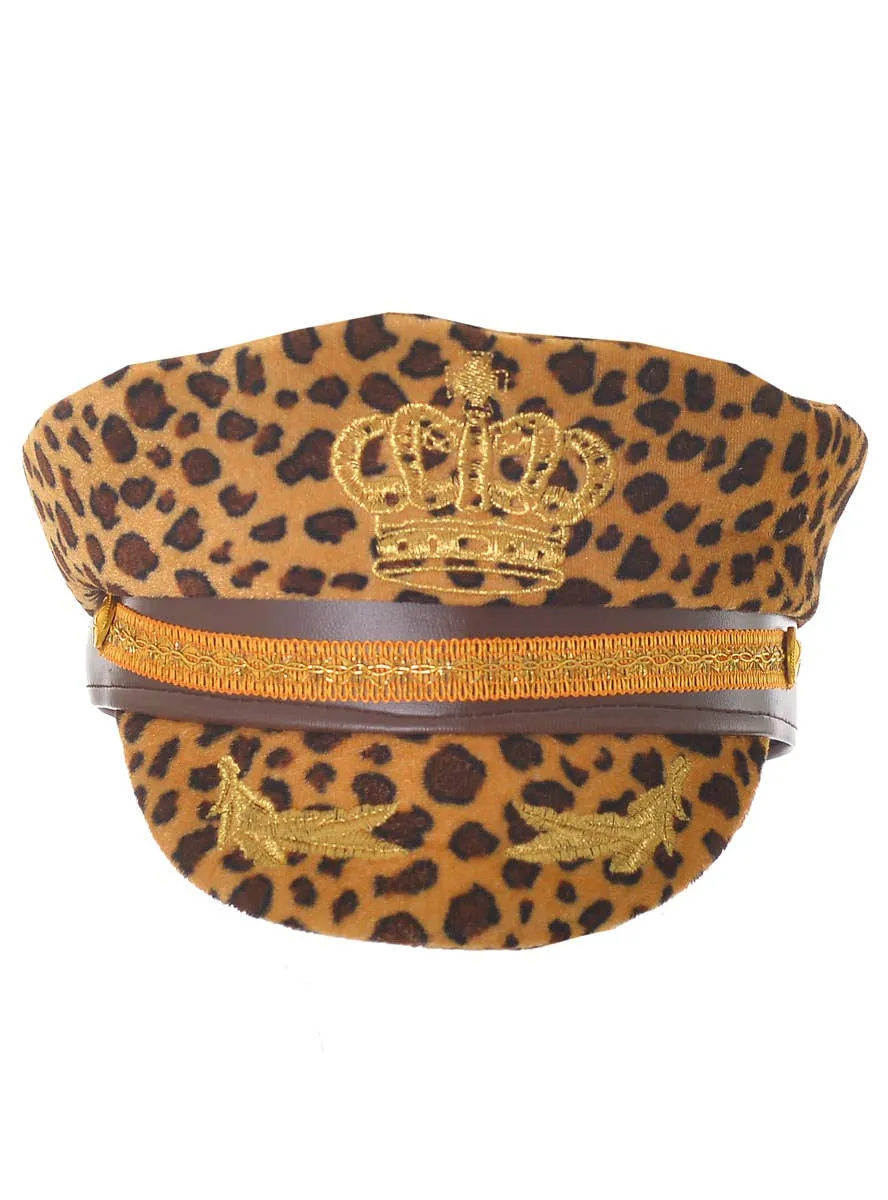 Plush Leopard Print Costume Hat with Crown