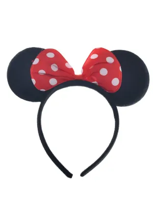 Plush Miss Mouse Ears and Bow on Headband