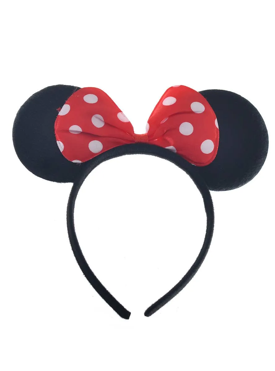 Plush Miss Mouse Ears and Bow on Headband