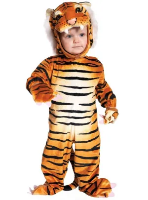 Plush Orange Striped Toddlers Tiger Onesie Costume