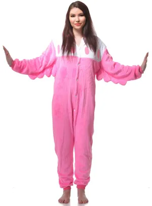 Plush Pink Flamingo Adults Onesie Dress Up Costume