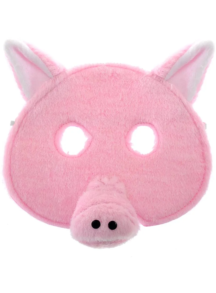Plush Pink Pig Kids Animal Costume Mask