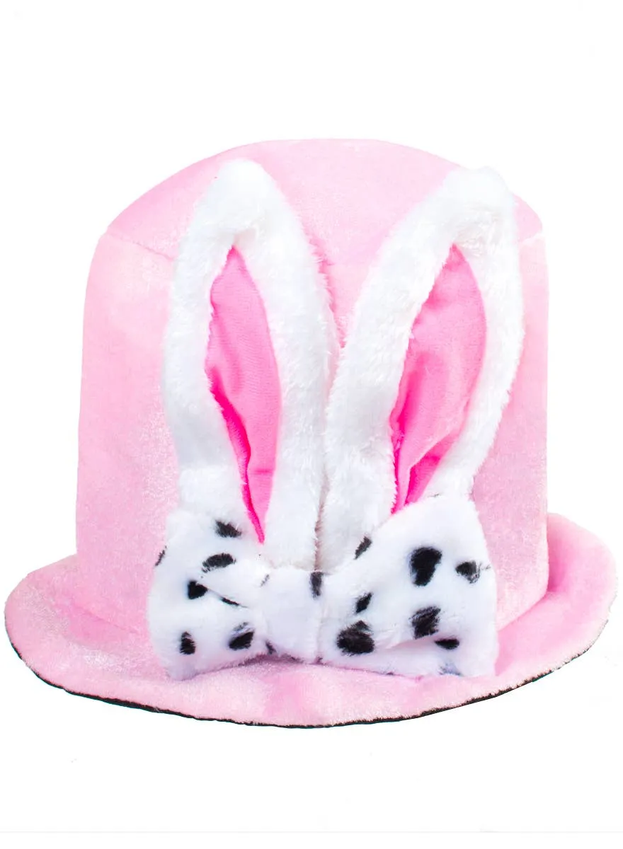 Plush Pink Top Hat with Bunny Ears