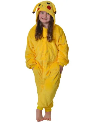 Plush Pokemon Inspired Kids Pikachu Onesie Costume