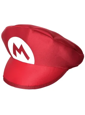 Plush Red Adults Mario Costume Hat