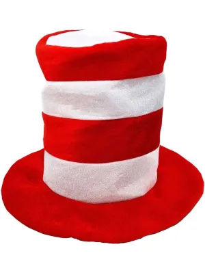 Plush Red and White Cat in the Hat Costume Hat