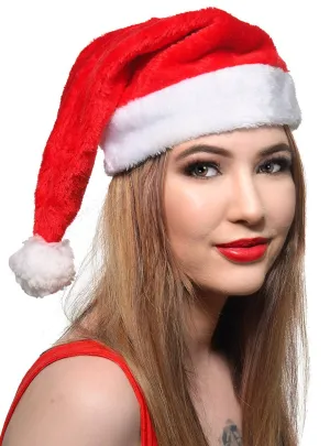Plush Red and White Santa Christmas Hat