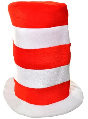 Plush Red and White Stripe Kids Cat in the Hat Costume Hat