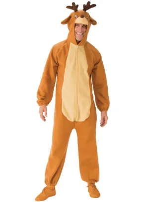 Plush Reindeer Mens Christmas Costume Onesie