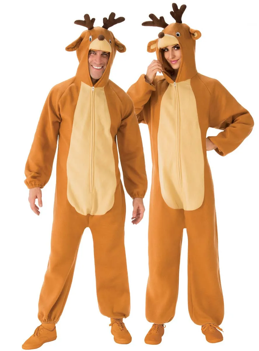 Plush Reindeer Mens Christmas Costume Onesie