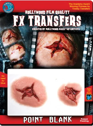 Point Blank Bullet Holes 3D Latex Free Halloween Wound