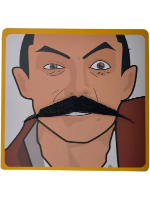 Pointed Black Stick-On Costume Moustache