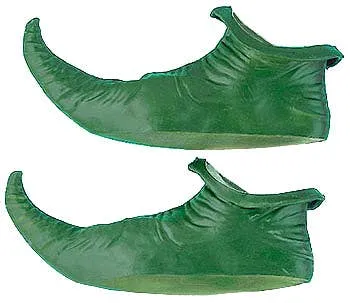 Pointy Green Christmas Elf Adults Costume Shoes