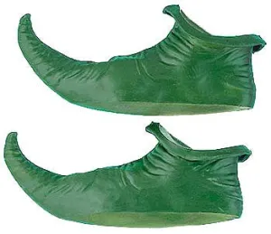 Pointy Green Christmas Elf Adults Costume Shoes