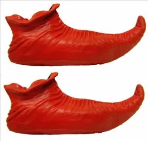 Pointy Red Christmas Elf Adults Costume Shoes