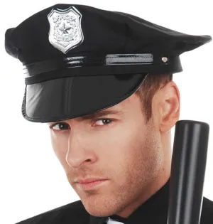 Police Officer Basic Black Costume Hat