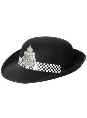 Police Officer Black Bowler Bowler Hat