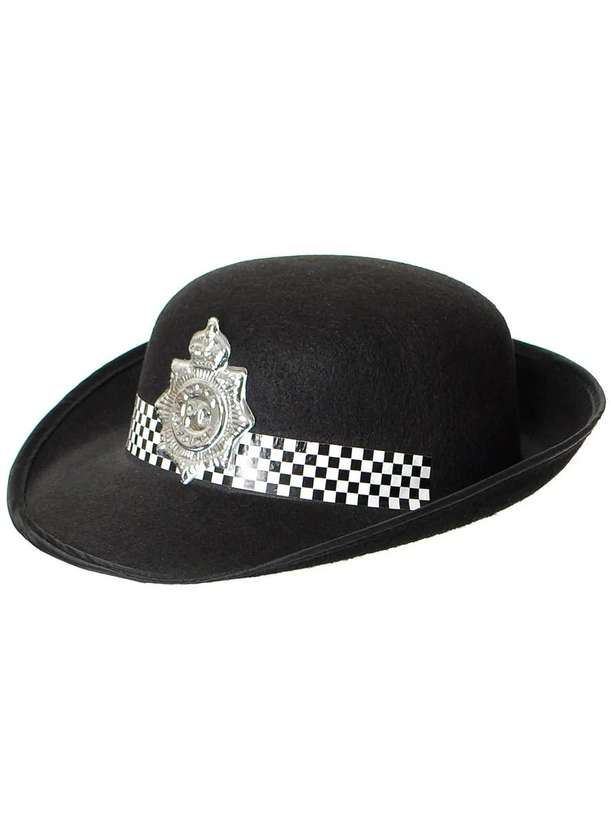 Police Officer Black Bowler Bowler Hat