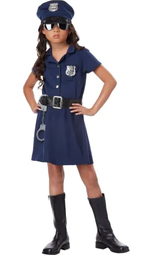 Police Officer Girls Fancy Dress Costume