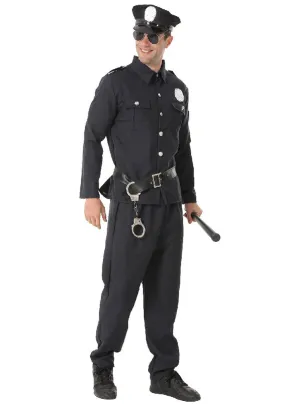 Police Officer Mens Classic Black Cop Costume
