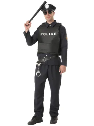 Police Officer Padded Black Costume Vest