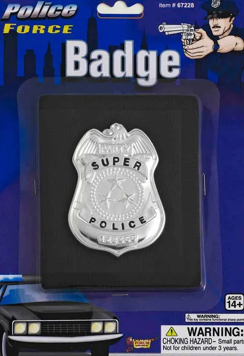 Police Uniform Badge on Wallet Costume Accessory