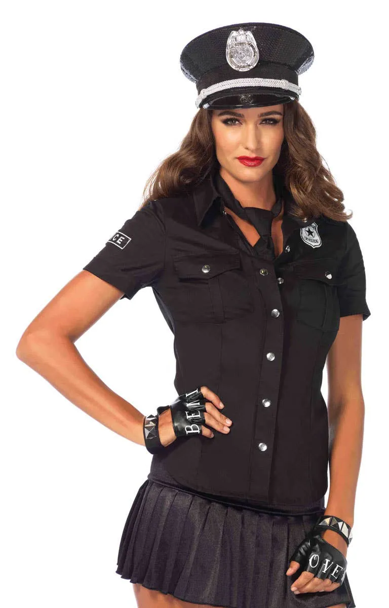 Policewoman Sexy Costume Shirt with Badge