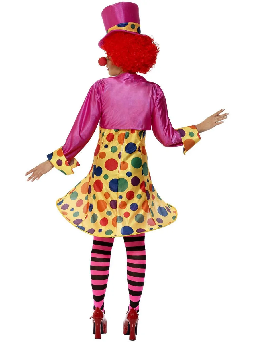 Polka Dot Clown Lady Womens Fancy Dress Costume