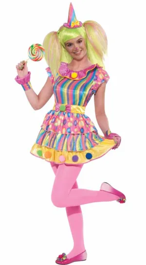 Polka Dot Clown Teen Girls Costume