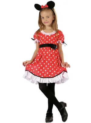 Polka Dot Minnie Mouse Girls Fancy Dress Costume
