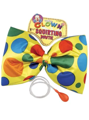 Polka Dot Novelty Yellow Squirting Clown Bowtie