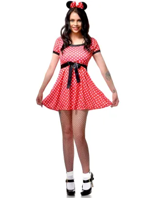 Polka Dot Womens Minnie Mouse Dress Up Costume
