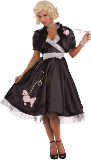 Poodle Diva Womens Black 1950s Costume
