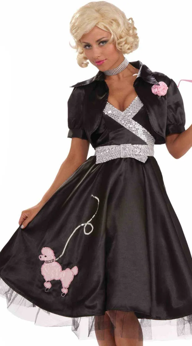Poodle Diva Womens Black 1950s Costume