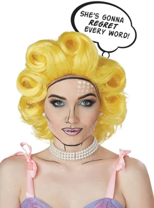 Pop Art Womens Yellow Costume Wig