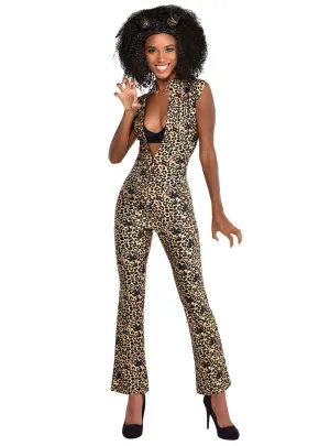 Pop Group Womens 90s Leopard Print Costume