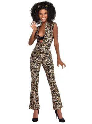 Pop Group Womens Plus Size  90s Leopard Print Costume