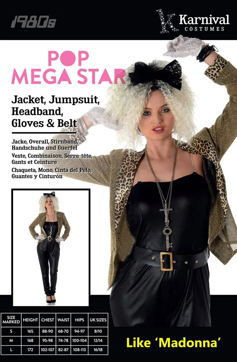 Pop Mega Star Womens 1980s Madonna Costume